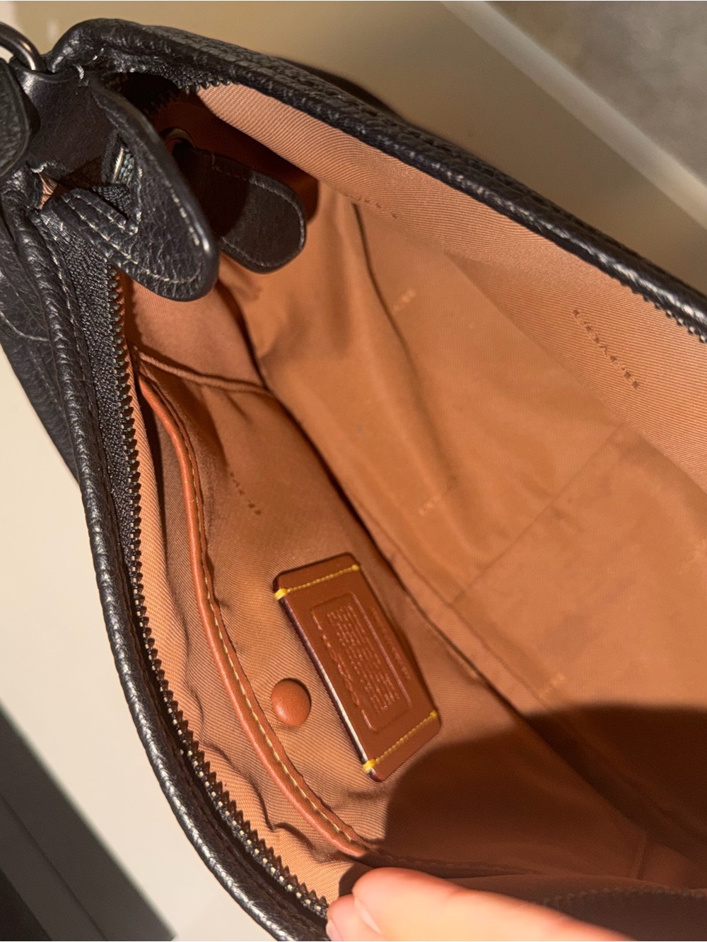 Coach Black Pebbled Leather Shoulder Bag - Picture 6 of 9